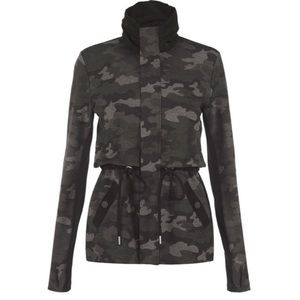 Cabi ATC Black Camo Drawstring Jacket, size Large